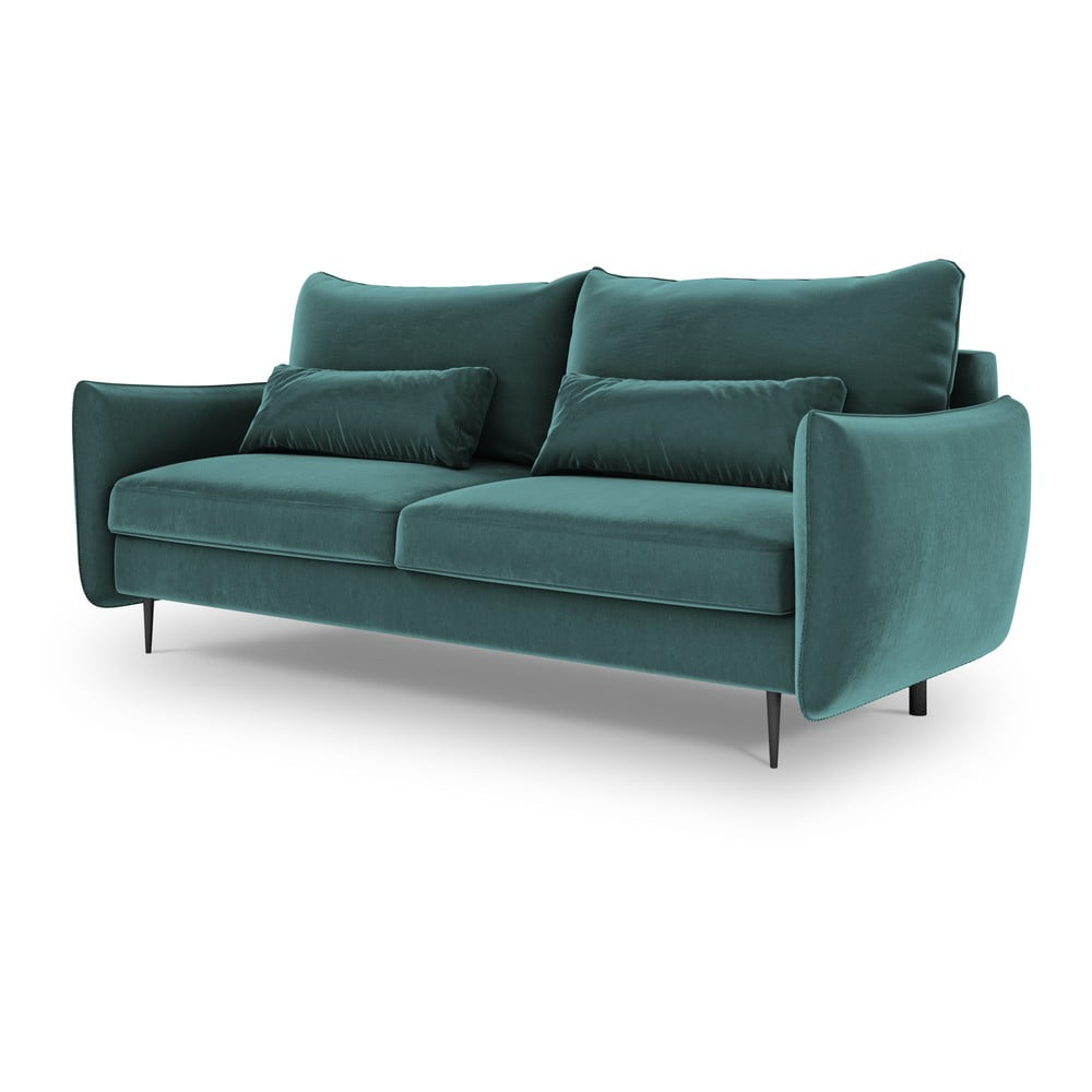 Smaragdo spalvos sofa-lova su patalynės dėže Cosmopolitan Design Vermont