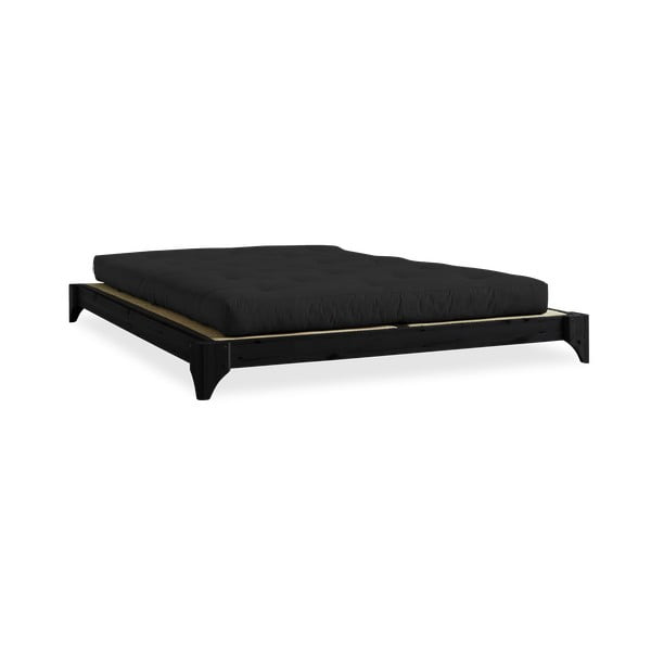 Juodos spalvos pušies medienos lova Karup Design Elan, 180 x 200 cm