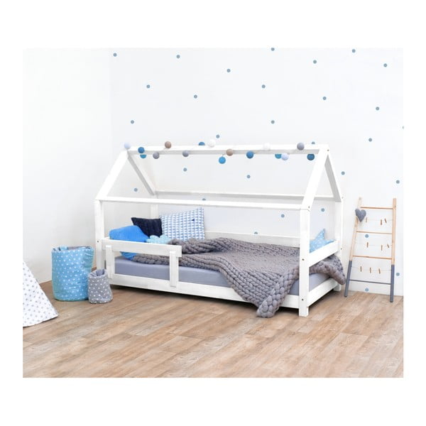 Balta vaikiška lova su eglės medienos šonais Benlemi Tery, 80 x 160 cm