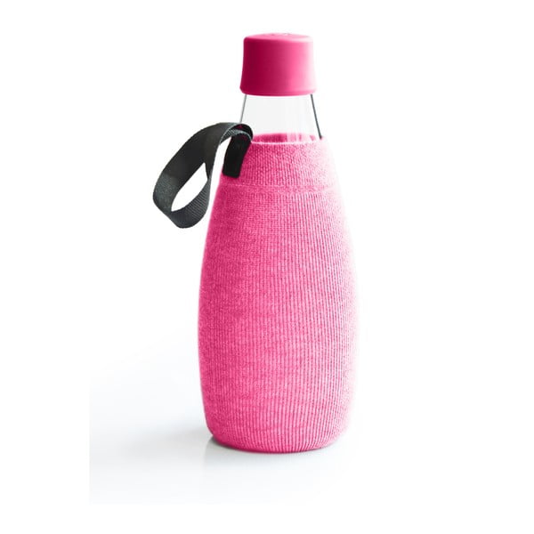 Rožinė stiklinio butelio įmautė ReTap, 800 ml