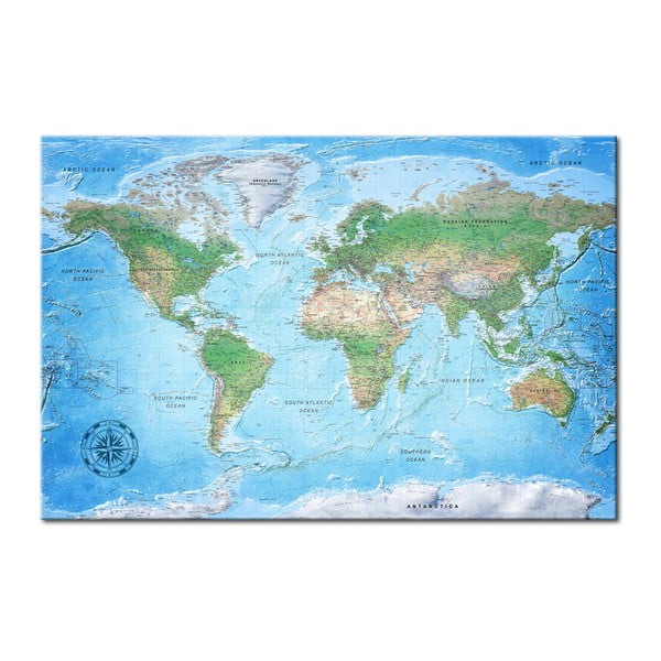 Bimago tradicinės kartografijos pasaulio žemėlapis, 90 x 60 cm