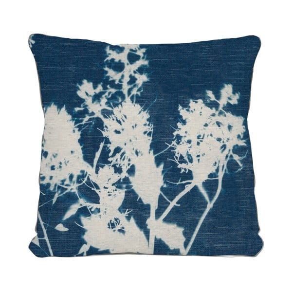 Mėlyna pagalvė su abstrakčiu raštu Linas Couture Spot, 45 x 45 cm