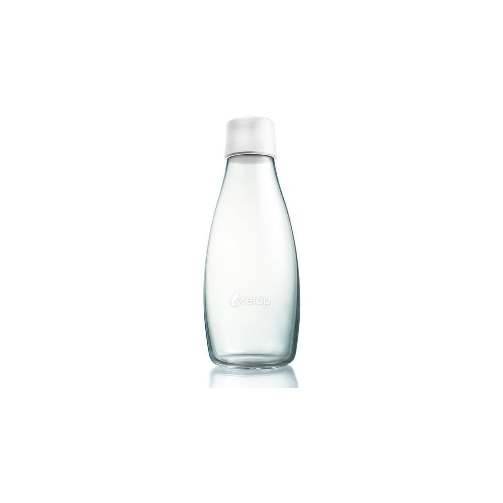 Baltas stiklinis buteliukas ReTap, 500 ml