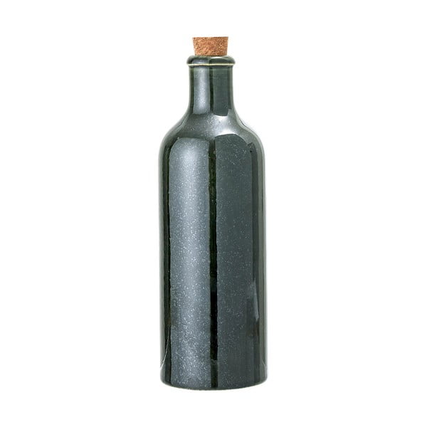 Tamsiai žalias keraminis butelis su kamščiu Bloomingville Joelle, 650 ml