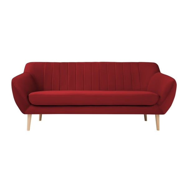 Raudonos spalvos aksominė sofa Mazzini Sofas Sardaigne, 188 cm