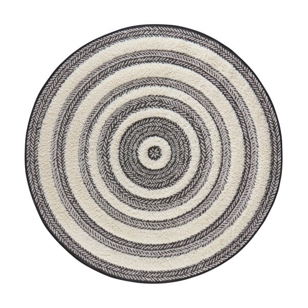 Pilkai baltas kilimas Mint Rugs Handira Circle, ⌀ 160 cm