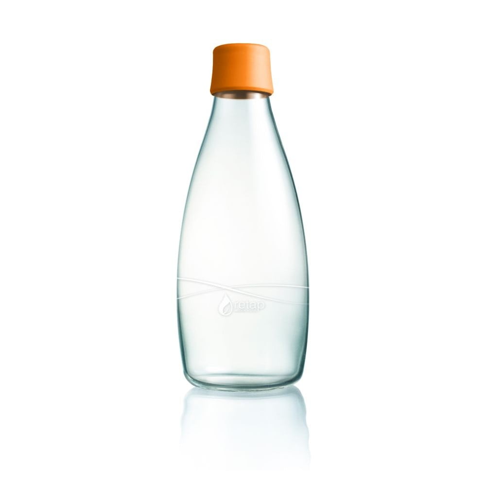 Oranžinis stiklinis buteliukas ReTap, 800 ml