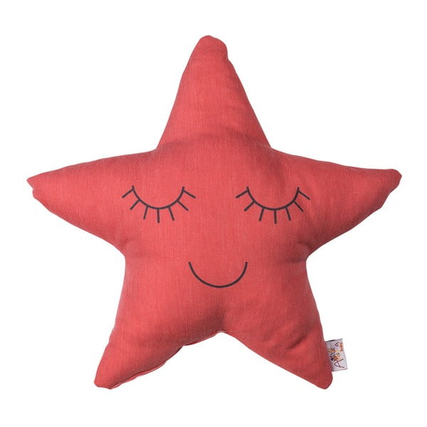 Raudona vaikiška medvilninė pagalvė Mike & Co. NEW YORK Star, 35 x 35 cm