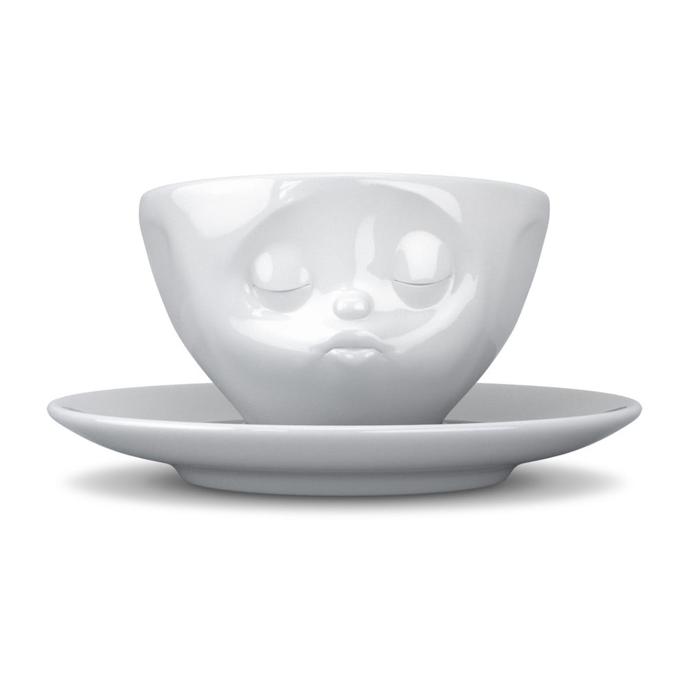 Baltas porcelianinis kavos puodelis su bučinio piešiniu 58 products, tūris 200 ml
