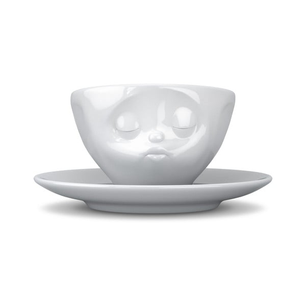 Baltas porcelianinis kavos puodelis su bučinio piešiniu 58 products, tūris 200 ml