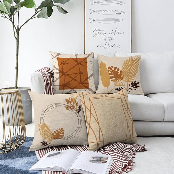 4 pagalvėlių užvalkalų rinkinys Minimalist Cushion Covers Neutral, 55 x 55 cm
