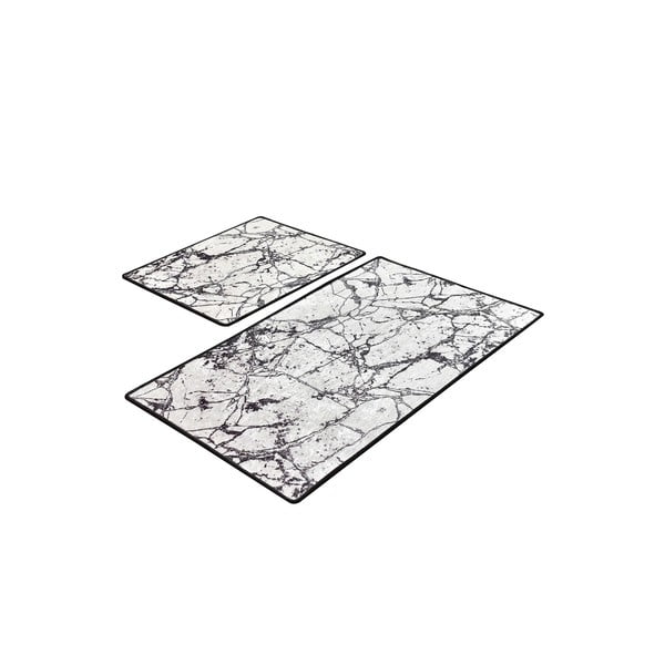 2 stačiakampių vonios kilimėlių rinkinys Chilai Marble
