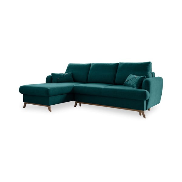 Turkio spalvos sofa-lova Miuform Scandic Lagom, kairysis kampas