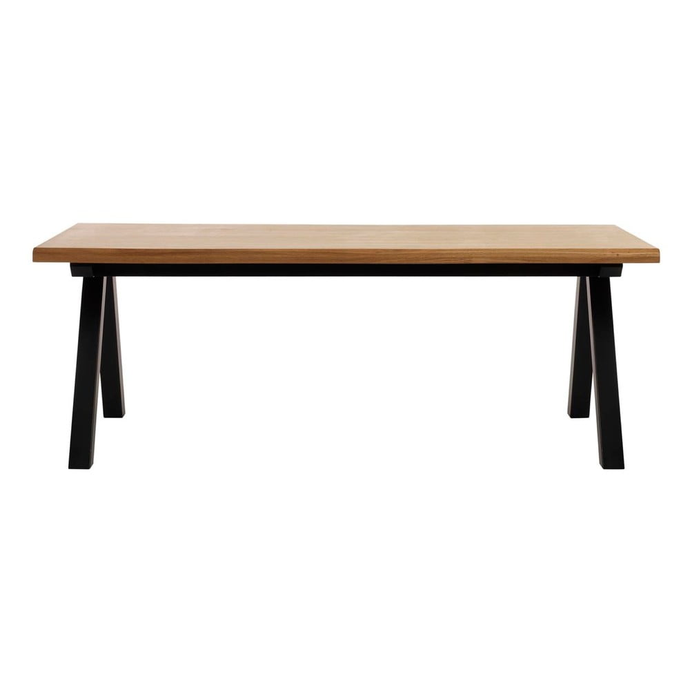 Valgomojo stalas iš baltos spalvos ąžuolo medienos Unique Furniture Oliveto, 100 x 210 cm