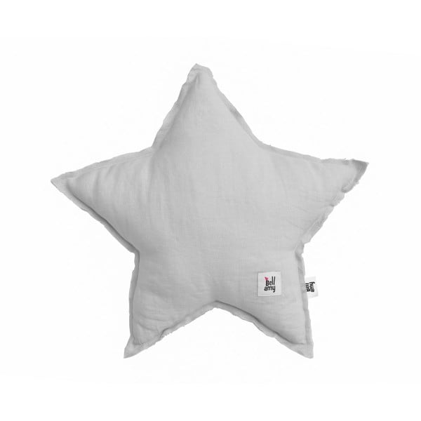 Pilka vaikiška lininė žvaigždės formos pagalvė BELLAMY Stone Grey