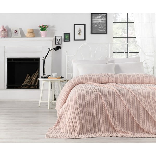 Šviesiai rožinė lovatiesė Camila, 220 x 240 cm
