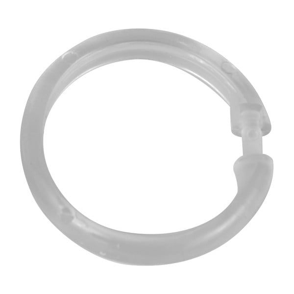 12 skaidrių plastikinių žiedų rinkinys, skirtas Wenko dušo užuolaidai