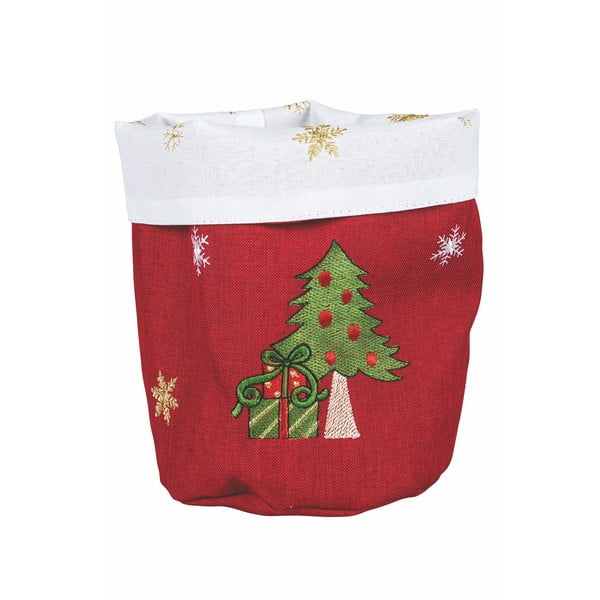 Raudonas kalėdinis kepinių krepšelis Villa d'Este Xmas Tree