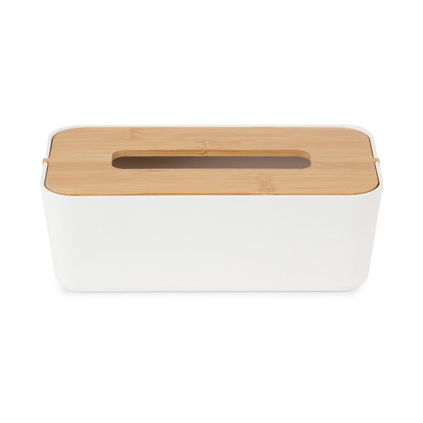 Balta nosinaičių dėžutė su bambukiniu dangteliu Compactor Basic