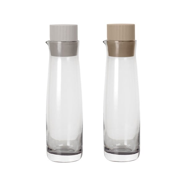 2 butelių nuo acto ir aliejaus su kreminiu silikoniniu dangteliu rinkinys Blomus