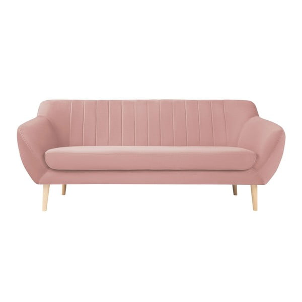 Šviesiai rožinė aksominė sofa Mazzini Sofas Sardaigne, 188 cm