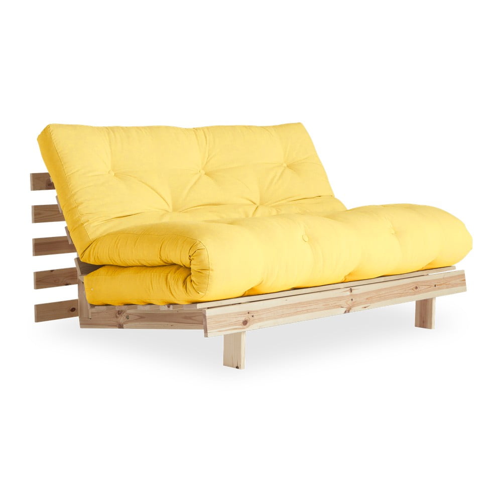 Geltona sulankstoma sofa Karup Design Roots Raw/Yellow