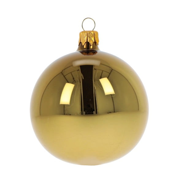 3 stiklinių aukso spalvos kalėdinių dekoracijų rinkinys Ego Dekor