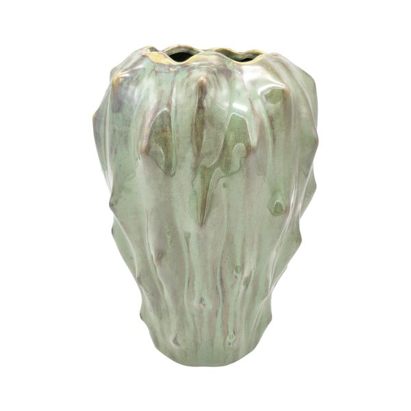 Žalia keraminė vaza PT LIVING Flora, aukštis 23,5 cm