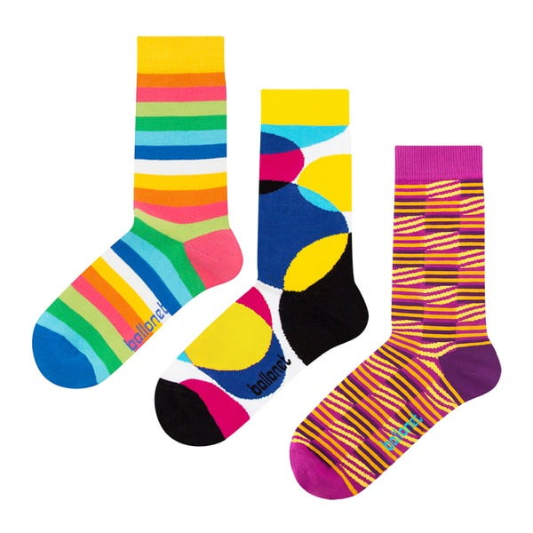 3 porų kojinių rinkinys Ballonet Socks Stripy dovanų pakuotėje, 41-46 dydis
