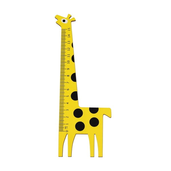 Žirafos formos medinė liniuotė Rex London Yellow Giraffe