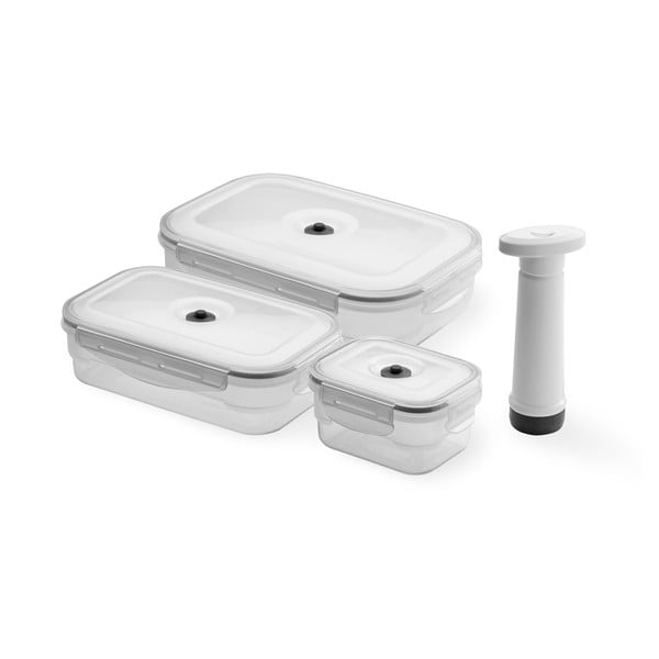 3 maisto dėžučių ir vakuuminio siurblio rinkinys Compactor Food Saver