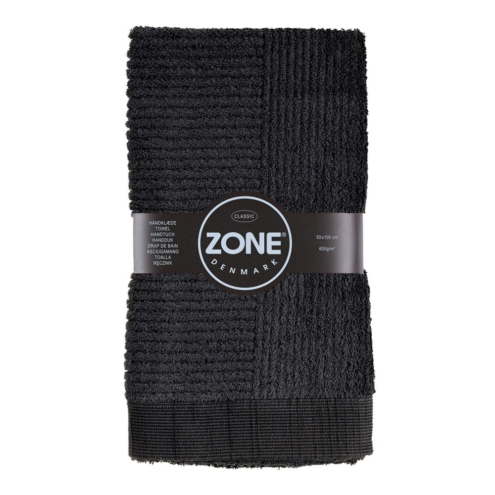 Zone Classic juodas rankšluostis, 50 x 100 cm