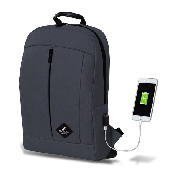 Antracito spalvos kuprinė su USB jungtimi My Valice GALAXY Smart Bag