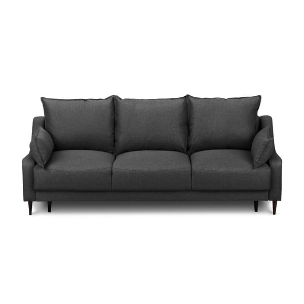 Tamsiai pilka sofa-lova su patalynės dėže Mazzini Sofas Ancolie, 215 cm