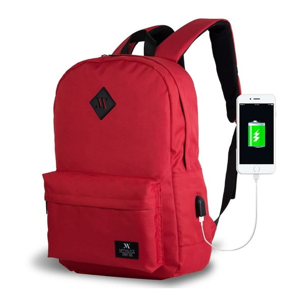Raudona kuprinė su USB jungtimi My Valice SPECTA Smart Bag