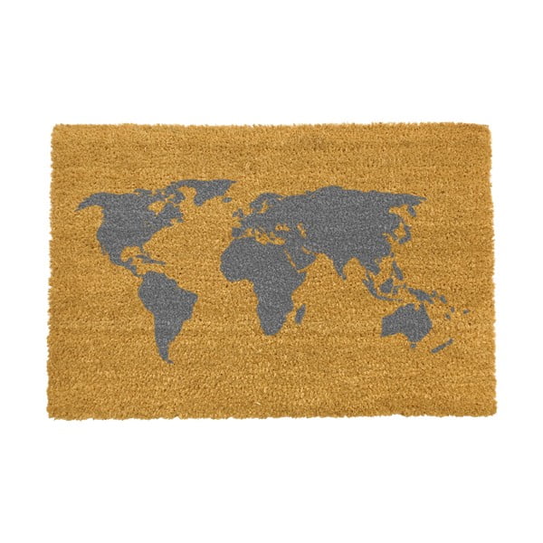 Natūralaus kokoso pluošto kilimėlis Artsy Doormats World Map, 40 x 60 cm