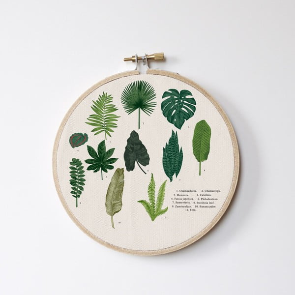 Sieninė dekoracija Surdic Stitch Hoop Leafes Index, ⌀ 27 cm