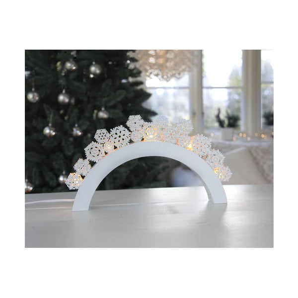 Balta LED žvakidė Star Trading Snowfall, ilgis 41 cm
