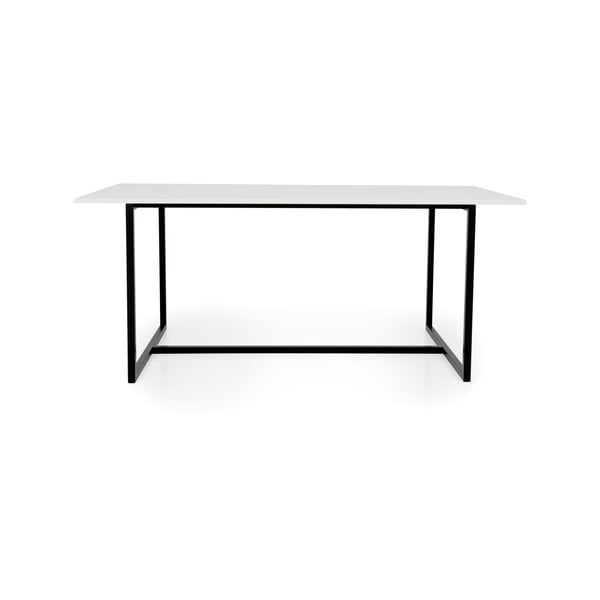 Baltas valgomojo stalas su juodu metaliniu pagrindu Tenzo Mello