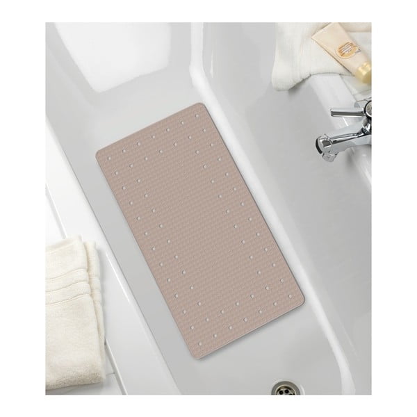 Pilkos ir smėlio spalvos neslidus vonios kambario kilimėlis Wenko Mirasol, 69 x 39 cm