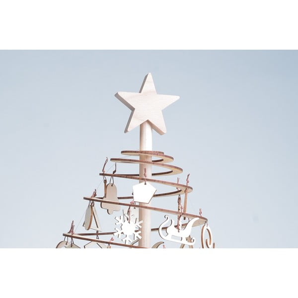 Medinė žvaigždė ant dekoratyvinės eglutės Spira Small