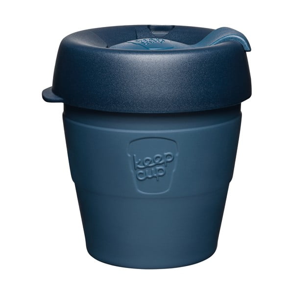 Tamsiai mėlynas kelioninis puodelis su dangteliu KeepCup Spruce Thermal, 177 ml