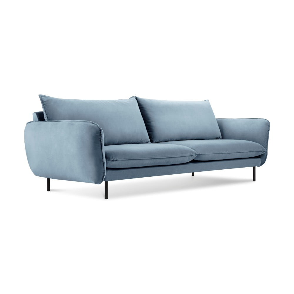 Šviesiai mėlyna aksominė sofa Cosmopolitan Design Vienna, 230 cm