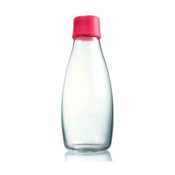 Aviečių rožinės spalvos stiklinis buteliukas ReTap, 500 ml