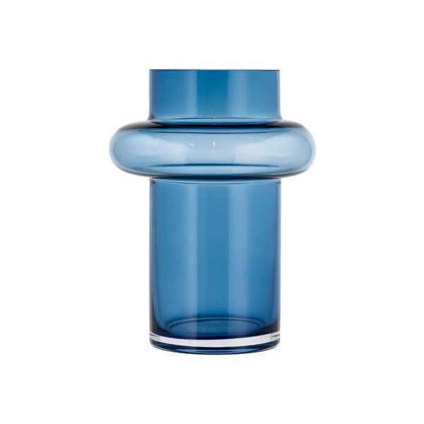 Tamsiai mėlyna stiklo vaza Lyngby Glas Tube, aukštis 20 cm