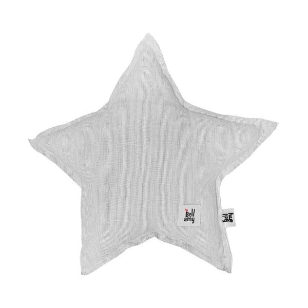 Pilka vaikiška lininė žvaigždės formos pagalvė BELLAMY Stripes