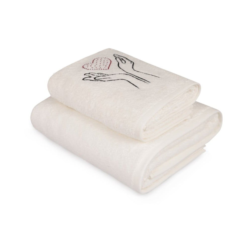 Balto rankšluosčio ir balto vonios rankšluosčio rinkinys su "Madame Coco Amour" spalvų detalėmis