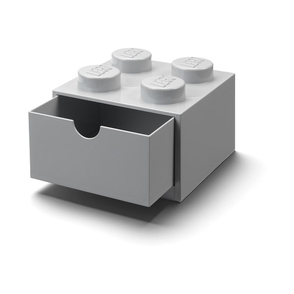 Pilka dėžutė su stalčiumi LEGO® Brick, 15,8 x 11,3 cm