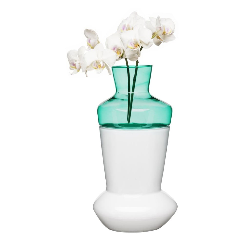 Dviejų dalių balta-turkio spalvos vaza "Sagaform Duo