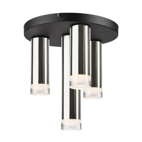 Juodos ir sidabrinės spalvos pakabinamas lubinis šviestuvas su 4 lemputėmis LAMKUR Diego, ø 30 cm